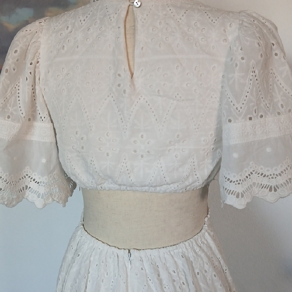 Petal & Pup "Merletto" White Eyelet Lace Dress - Picture 7 of 10